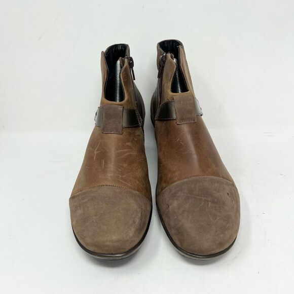 Naot Ankle Boots Womens 40 Brown Modern Suede Saddle Strappy Buckle Heeled - Picture 4 of 11